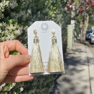 Gold Clip-On Tassel Earrings